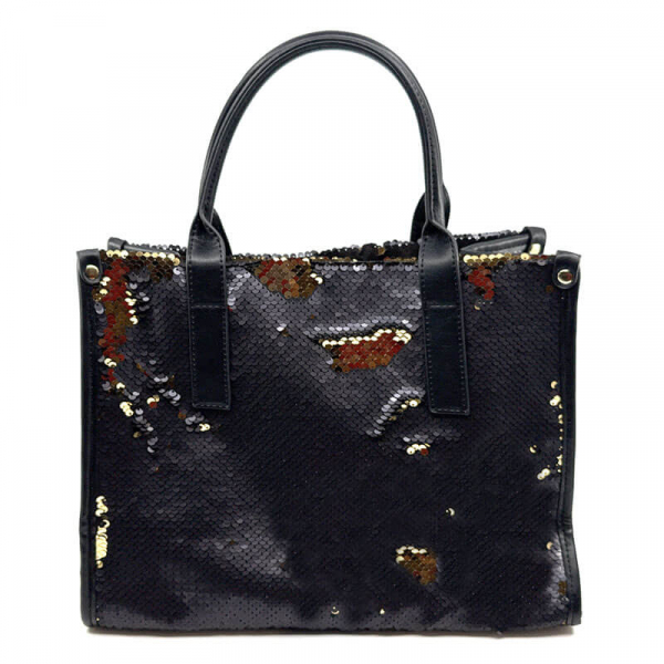 Tote Bag, Vimoda, Black gold sequins, the it Bag